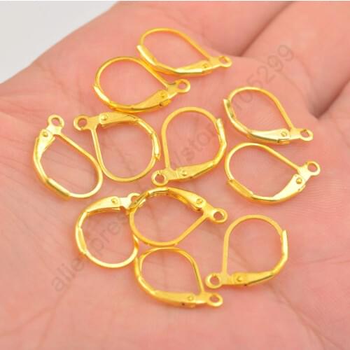 Depressed Semicircle Gold Color Earring Hook Earwires Woman Jewelry Lever Back DIY Making Accessories Findings