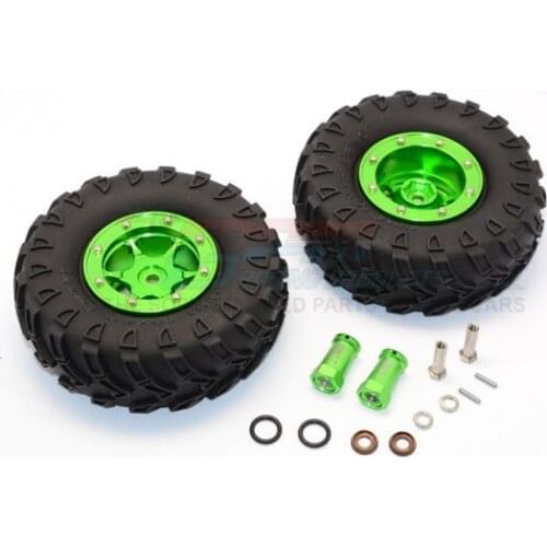 1/10 scale AXIAL SCX10 II 90046 1.9 INCH RUBBER TIRES WITH ALLOY 6 POLES WHEELS & 23MM HEX ADAPTERS - 1PAIR SCX1906H23