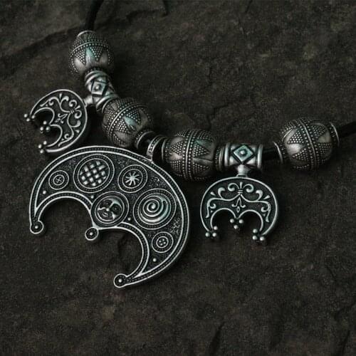 Lanseis 1pcs Viking Jewelry Clothes for Ladies Viking Boob Bling pendant slavic Lunula women jewelry