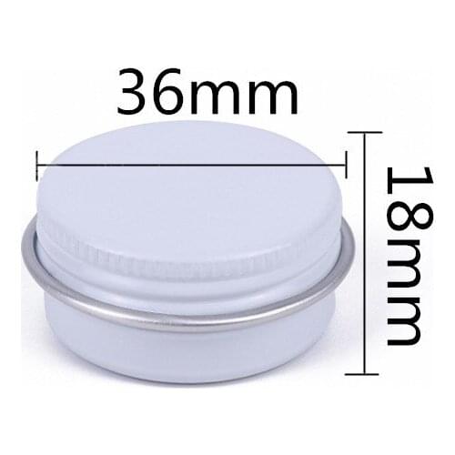 10ML Aluminum Cream Box Wholesale Hand Cream Tin Essential Balm Box Jewelry Pot Handmade Soap White Threaded Aluminum Box