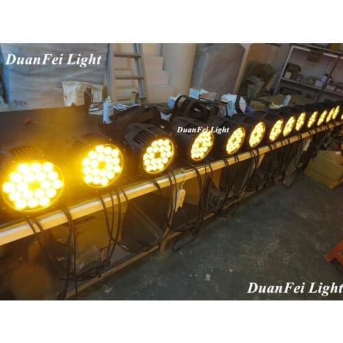 12pieces high quality party lights outdoor rgbwa uv led par 18x18w waterproof led par lights dj led uplights wash lyre spot