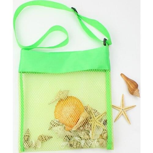 2pc/Set Kids Mesh Bag Portable Summer Kids Sand Shell Collection Bag Children Sandpit Toys Folding Beach Shoulder Pouch Bag