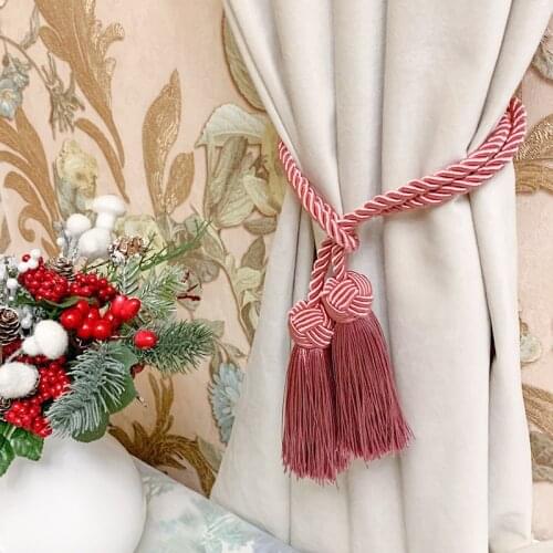 2Pcs Tieback Curtain Clip Tassels Tieback 11 Color Polyester Curtains Tie Back Home Decoration Accessories for Living Room Decor