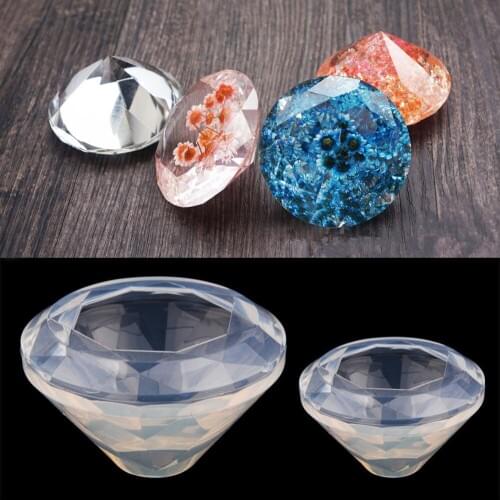 3D Diamond Shape Epoxy Resin Mold DIY Necklace Pendant Tools Manual Accessories Silicone Molds Chocolate Cake Decorating Mould