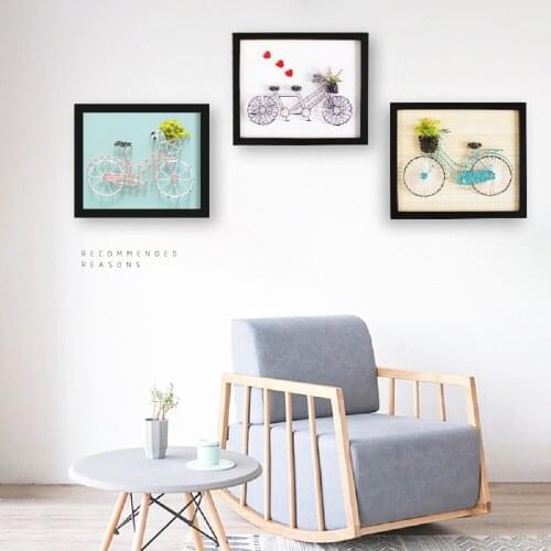 3D yarn painting String drawing String Art decompression parent-child DIY handmade material package Childrens gift bike