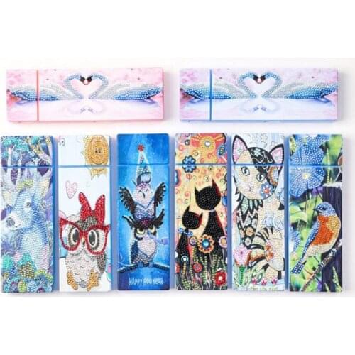 5D DIY Special Shaped Diamond Painting 2 Grids Stationery Pencil Box Rhinestones Diamond Embroidery Mandala Storage Case Gifts