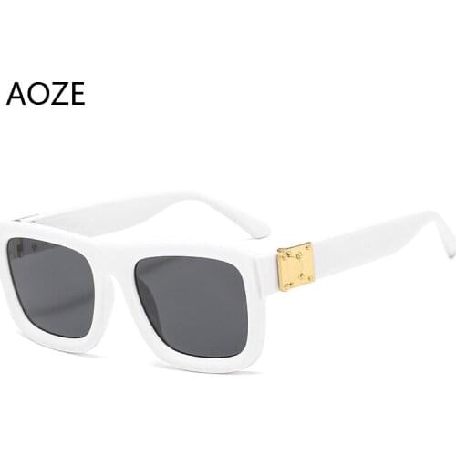 AOZE 2020 square fashion luxury sunglasses woman brand designer man/woman classic vintage UV400 outdoor sunglasses