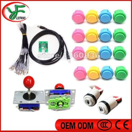 Free shipping DIY Arcade Kit Arcade Joystick Push button Microswitch 2 player USB to Jamme board to Build Up Arcade Machine