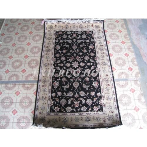 Free shipping 3'X5' 160 Line Persian carpet, Hand knotted persian rug, wool and silk, mixed dyed yarns