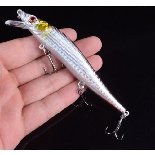 1PCS Long Minnow Fishing Lure 11.5cm 14.5g Artificial Bait Pesca shone vibrator For Fishing Wobblers Swimbaits With 3D Eyes