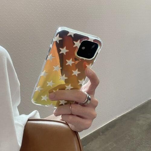 Laser Powder Five-Pointed Star Phone Cases for iPhone 12 Pro Max 11 PRO MAX X XS XR 7 8 PLUS SE 2020 Shell soft Cover