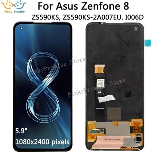 For Zenfone 8 LCD Display Touch Screen Digitizer Assembly Replacement For ASUS ZS590KS, ZS590KS-2A007EU,I006D LCD Screen