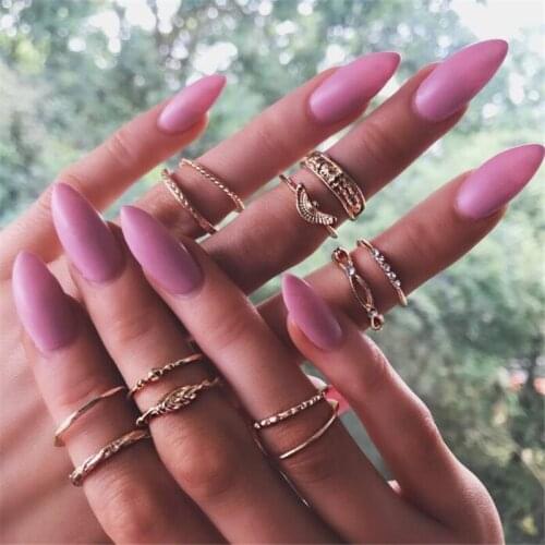 HI MAN 12Pcs/Set Punk Mixed Bird Wave Geometric Crystal Ring Set Women Fashion High Quality Anniversary Jewelry