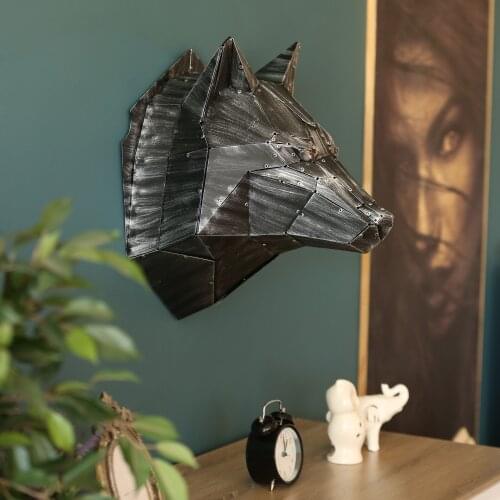 Custom Wolf - 3 Dimension Metal Wolf Sculpture Wall Decor Metal Wall Decor and Art, Deer, Metal Art Decor Home Office Decoration