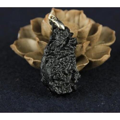 Fashion Black Czech Meteorite Necklaces & Pendants Women Nature Random Shape Meteorite Pendant Energy Stone Necklace Men Jewelry