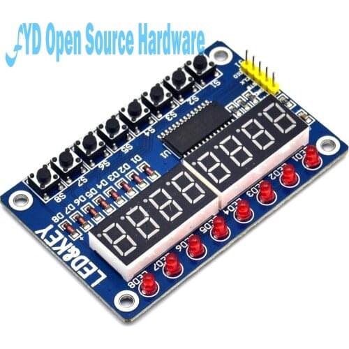 1pcs TM1638 Module Key Display For AVR Arduino New 8-Bit Digital LED Tube 8-Bit