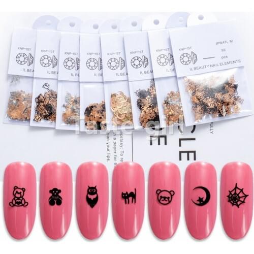 1 Pack metal silver gold nail slice sequins for 3d nail art decorations stickers decals press on fake nails accessories supplies