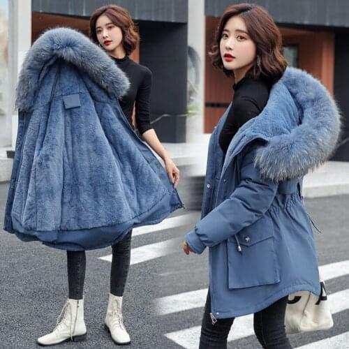 New Short Autumn Winter Coat Women Casual Fur Lining Women Parkas Hooded Winter Jacket Women Clothing Outwear Female