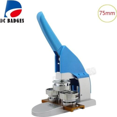 New DIY 75mm badge making machine + 75mm Acrylic paper cutter + 500 pcs metal pin badge accessories