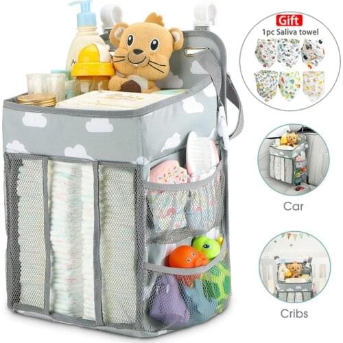 Baby Newborn Bed Storage Organizer Crib Hanging Storage Bag Caddy Organizer For Baby Essentials Bedding Set Diaper Storage Bag