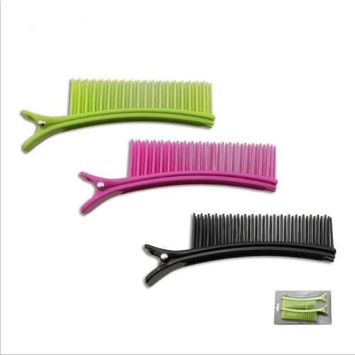 1pair Professional Hair Grip Hairdressing Sectioning Cutting Clamps Clips Comb Salon Drying Perm Dyeing Hairstyling Tool