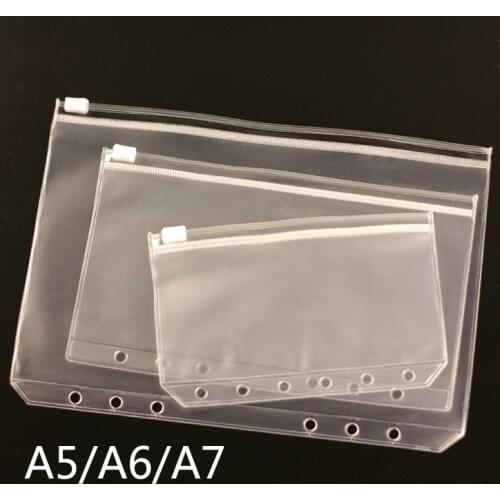 Transparent File Bag A5 A6 A7 PVC Pouch Card Bills Bags Notepad Pocket Document Bag