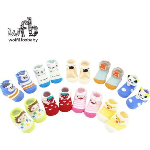 Retail 6pairs/lot 0-10M Kids infant Baby Unisex Newborn Animal Cartoon Flanging Socks Combed Cotton 2014 spring or fall