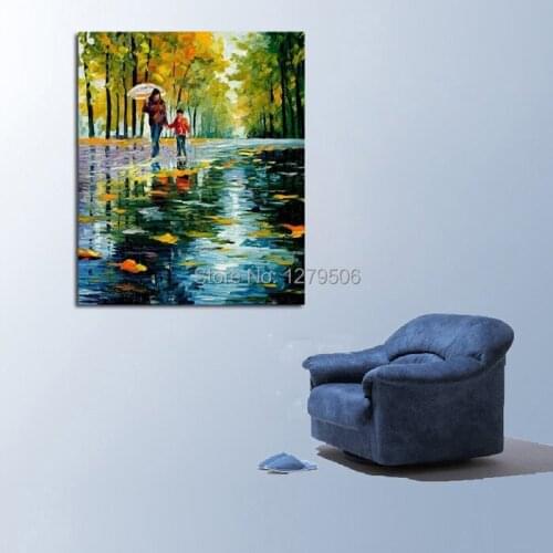 Handpainted 3D Knife Streetscape Oil Painting On Canvas Scenery Picture Wall Art Street Landscape Painting for wall decoration