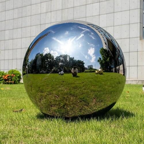 Silver Dia 500mm 50cm 201 stainless steel hollow ball seamless mirror ball family courtyard interior decoration decoration