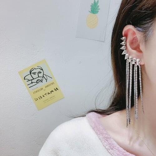 Fashion womens long tassel Rhinestone Pendant Earrings Bridal Wedding sparkling crystal zircon jewelry earrings birthday party