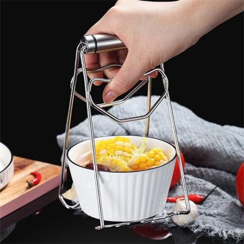 Stainless Steel Foldable Hot Dish Clamp Anti-Scald Bowl Clip Plate Pot Gripper Kitchen Utensil Holder Kitchen Tool