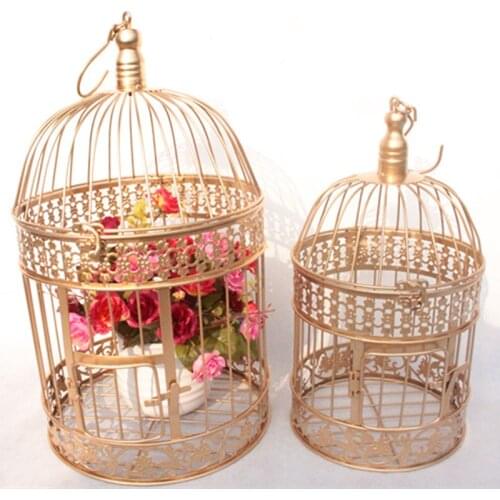 Modern Metal Bird Cage European Wrought Iron Bird Cage Wedding Decoration Flower Cage Ornaments Flower Pot Succulent Bird Cage
