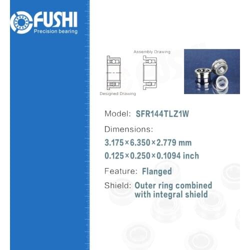 Dental Bearing SFR144TLZ1W ( 4 Pcs ) ABEC-7 P4 Grade For Handpiece Turbine High Speed SFR144 TL Z1 W Dental Drill Bearings