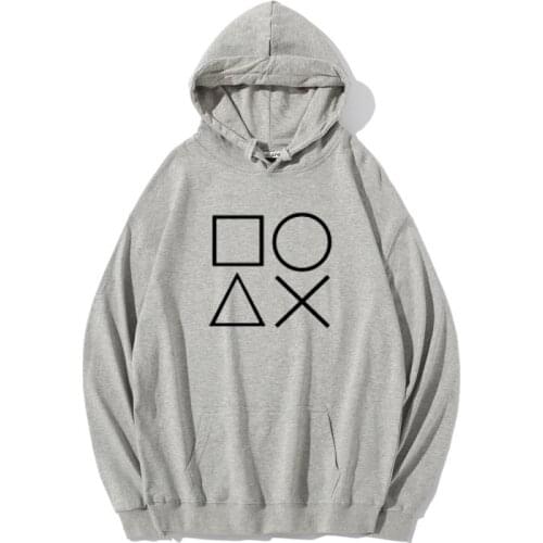 NEW Fashion Creative Game Print Hoodies Winter Casual Loose Sweatshirts Cotton Playstation Controller Boy Long Sleeve Hoodie Top