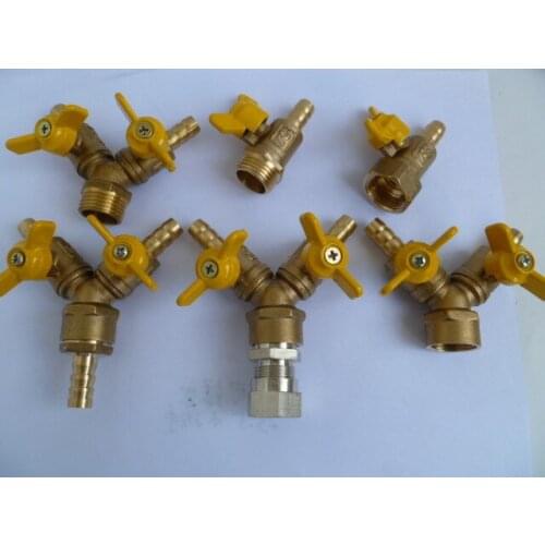 Vidric Copper gas valve Natural gas valve Butterfly handle 4 points pagoda inner wire double double fork pressure reducing valve