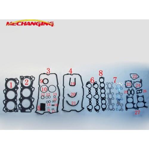 VQ23DE VQ23 For NISSAN TEANA J31Z 2.3L V6 24V Full Set Engine Rebuilding Kits Engine Parts Auto Parts Engine Gasket A0101-9Y425