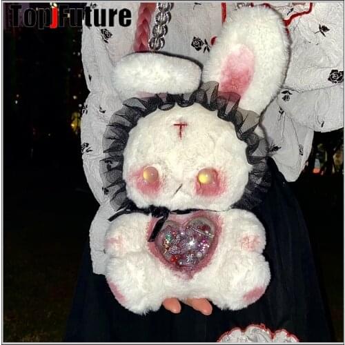 Y2K heart fetter bunny Gothic Punk Chain Strap Cross Body Bag Gothic Lolita Harajuku tote handbag Halloween cosplay props