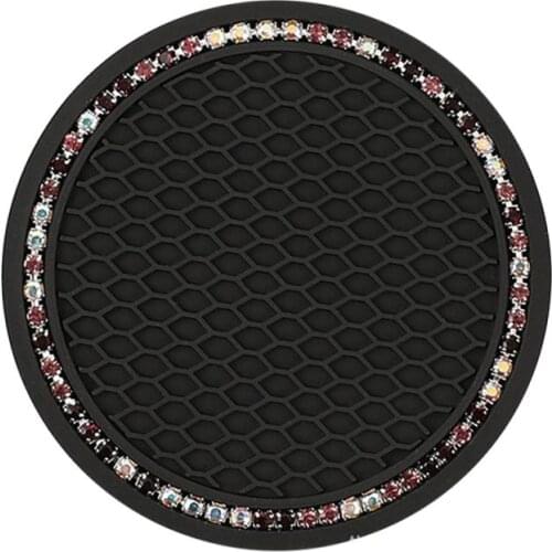 1 Pc Rhinestone Car Water Cup Bottle Holder Anti-slip Mat Pad Silica Gel Non-slip Car Mat For Mini Cooper Car Interior Accessory