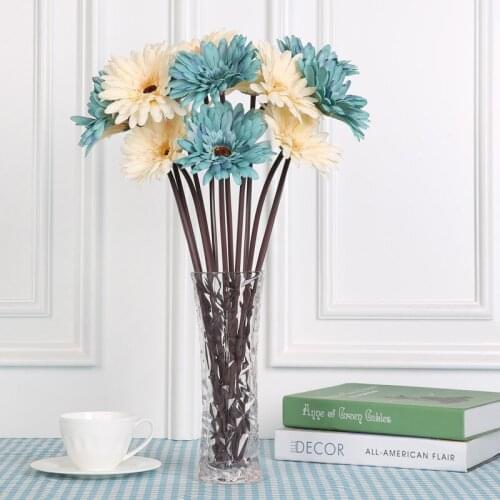 10Pcs Silk Flower Gerbera Artificial Flower DIY Wedding Bouquet Home Daisy Decorative Fake Flower Branch Gerbera Chrysanthemum