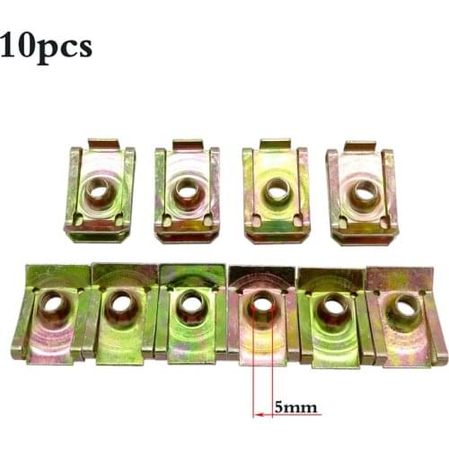 10 Pcs M5 M6 M8 U-Type Car Clips Rivets For Car Motor Tread Panel Spire Nut Fairing Clip Fastener Speed Metal Mounting Clamp