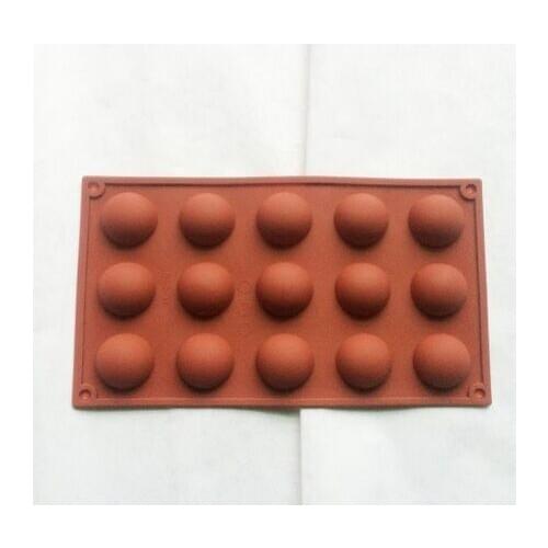15 cavity 3D Semi Sphere Half Round Silicone Bakeware Candy Mold Cookie Chocolate teacake Fondant tray 29.8*17.4*1.9CM