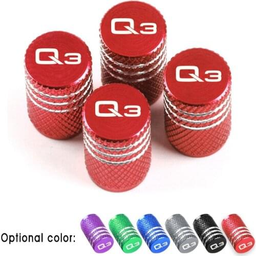 4pcs Aluminum Alloy Car Tire Wheel Valve Cap Cover Car Styling Accessorie for Audi Q3 Q5 Q7 A3 A4 A5 A6 A7 A8