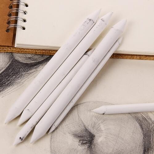 6pc Art White Drawing Pen Smudge Stump Stick for Rice Paper Drawing Charcoal Sketcking Painting pen Paper roll pencil Tortillon