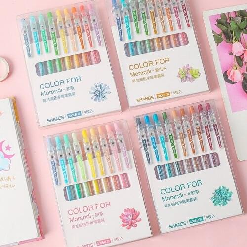 9colors/set 36 Morandi Colors Retractable Gel Pen Set 0.5mm color gel ink pens gelpen school office supplies stationary