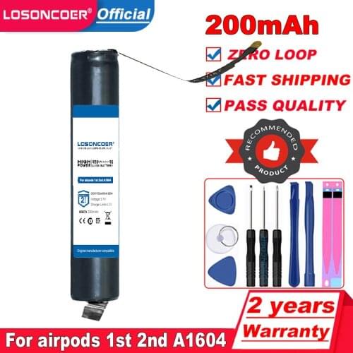 200mAh GOKY93mWhA1604 For airpods 1st 2nd A1604 A1523 A1722 A2032 A2031 air pods 1 air pods 2 Battery