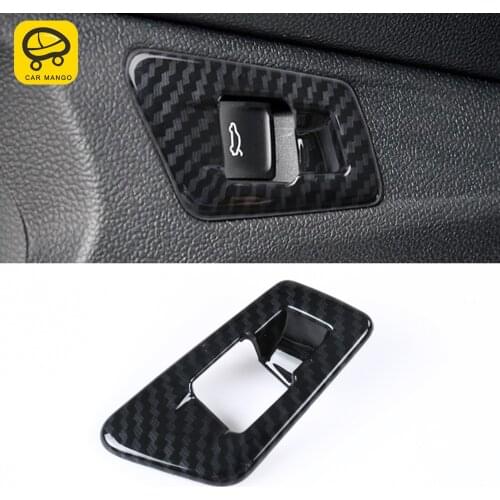 CARMANGO for VW Volkswagen T-ROC 2017-2020 Auto Car Inner Trunk Door Button Switch Frame Trim Covers Sticker Interior Accessory