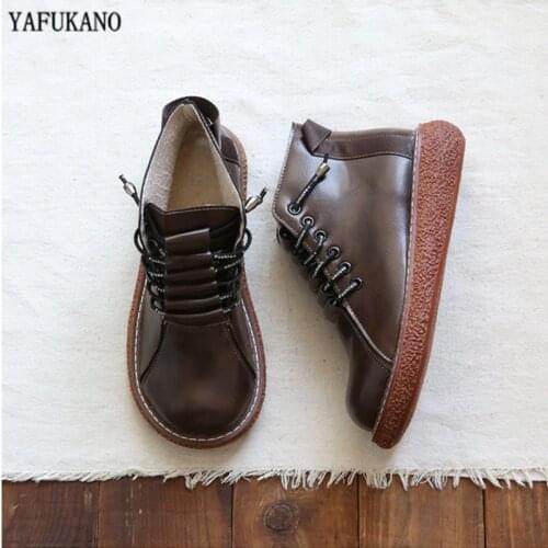 Mori Literary Martin Boots Retro Lace-Up Platform Ankle Boots Handmade Casual Short Boots Japanese Harajuku Big Head Doll Shoes