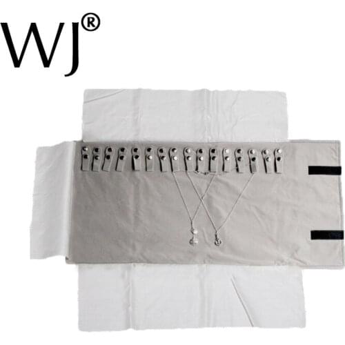 Retail Colliers Jewelry Travel Carrying Case Necklace Display Holder Jewellery Storage Roll Bag Bracelet Chian Organizer Pouch