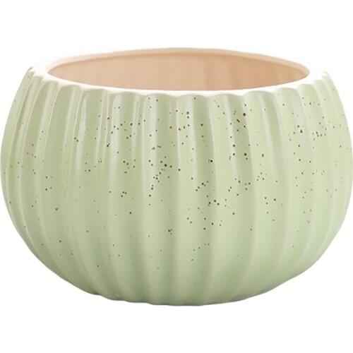 Flower Pots Ceramic Round Garden Pots Green Plants Flower Planters Succulents Office Desktop Pots Solid Color