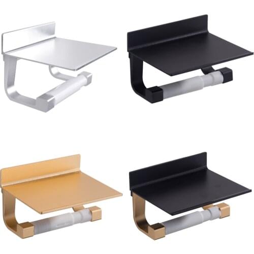 Bathroom Toilet Paper Holder Hanger Tissue Roll Bar Towel Rack Wall Shelves